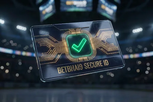 Secure digital ID card glowing in a dark environment.